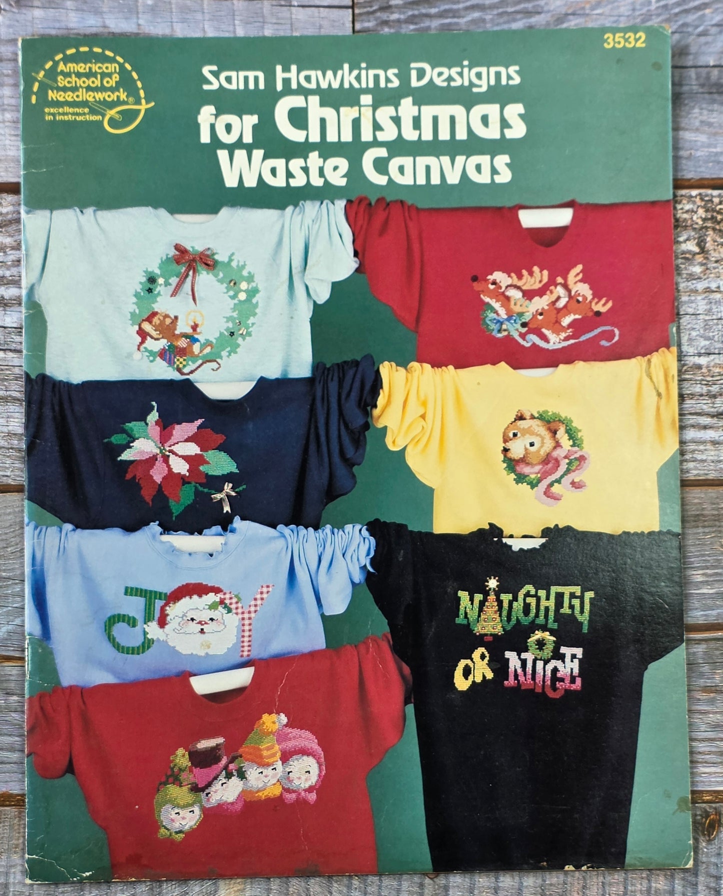 American School of Needlework: Sam Hawkins Designs for Christmas Waste Canvas #2533 Pattern