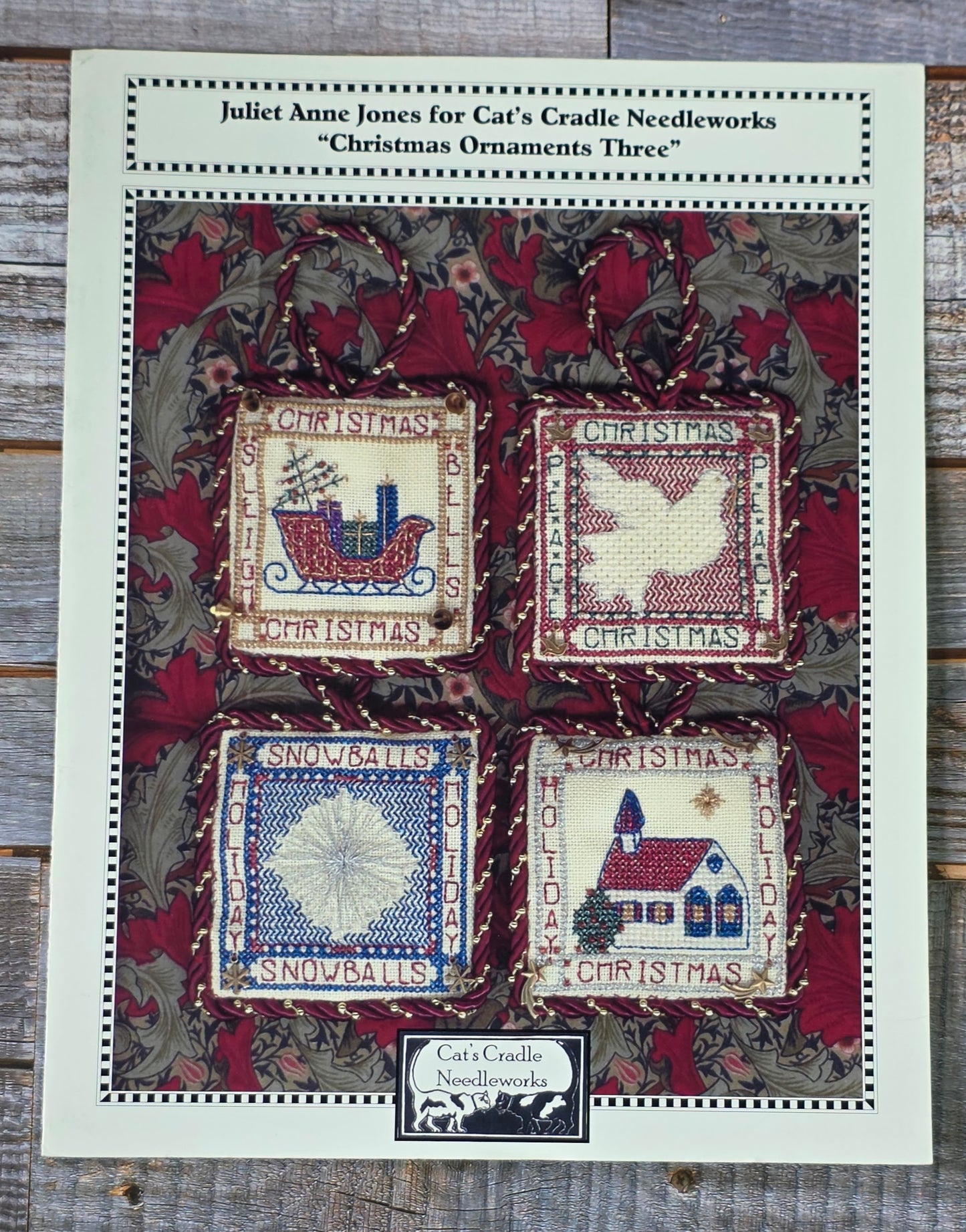 Cats Cradle Needlework: Christmas Ornaments Three With Charms Pattern