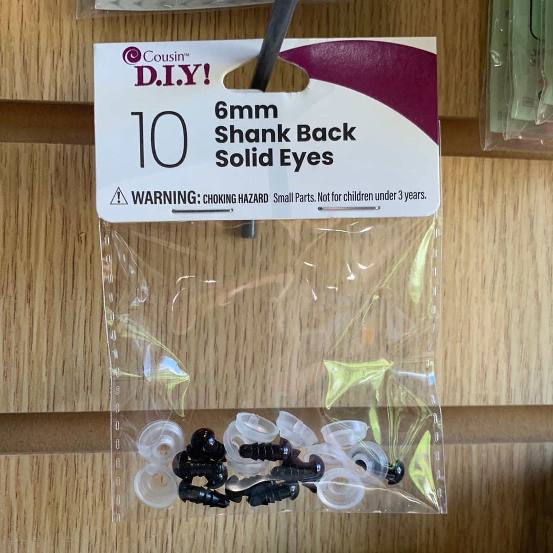 10 Shank Back Solid Eyes