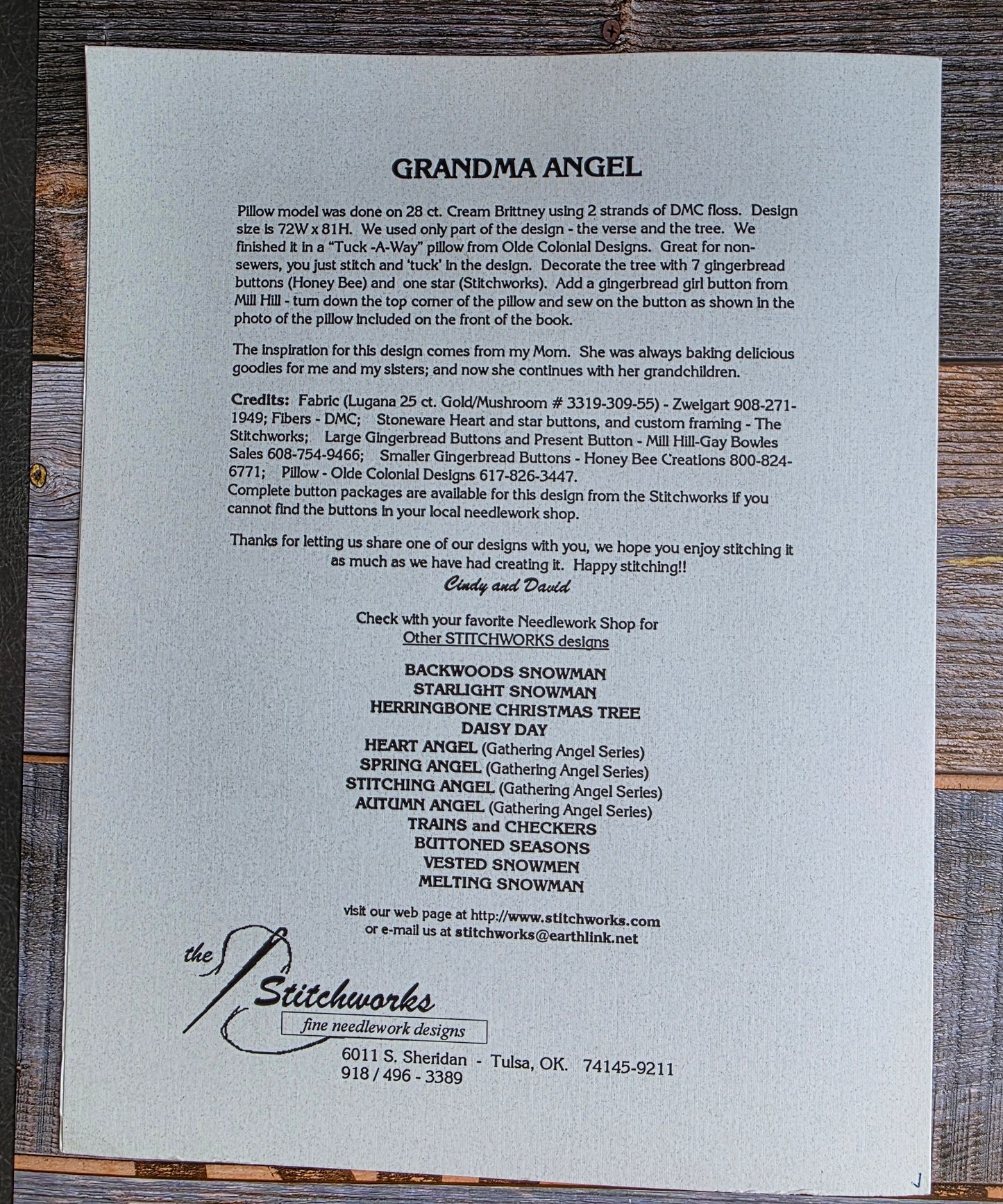 The Stitchworks: Grandma Angel Pattern