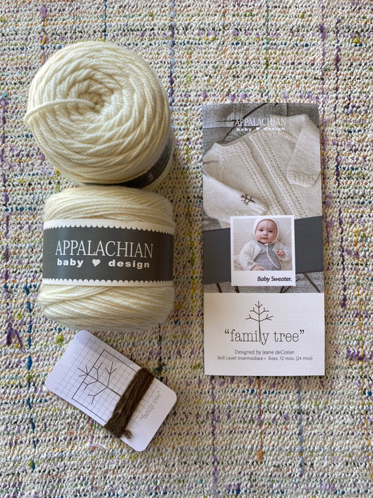 Appalachian Baby - Family Tree Knit Baby Cardigan Kit
