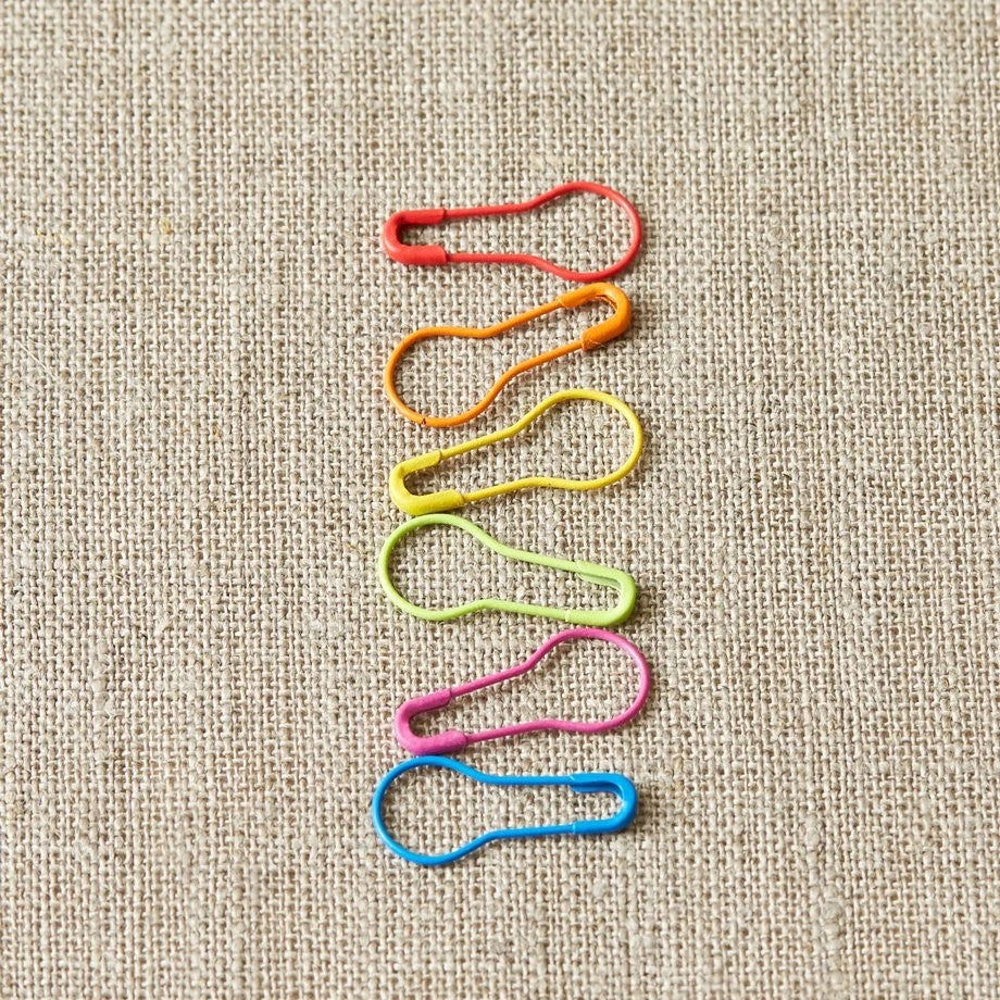 30x Zinc Based Knitting Stitch Markers Spiral Multicolor Painted Buckle  Crochet