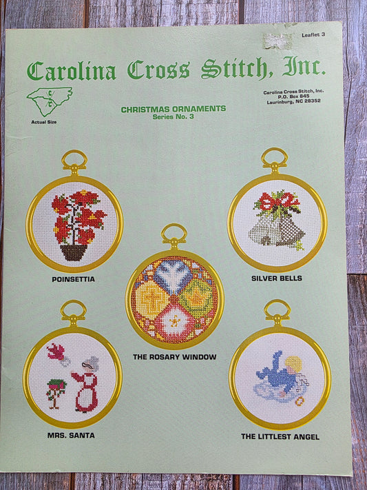Carolina Cross Stitch Inc: Christmas Ornaments Series No 3 Pattern Leaflet 3