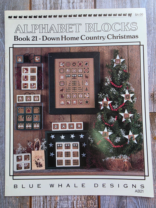 Blue Whale Designs: Alphabet Blocks Book 21 Down Home Country Christmas Pattern AB21