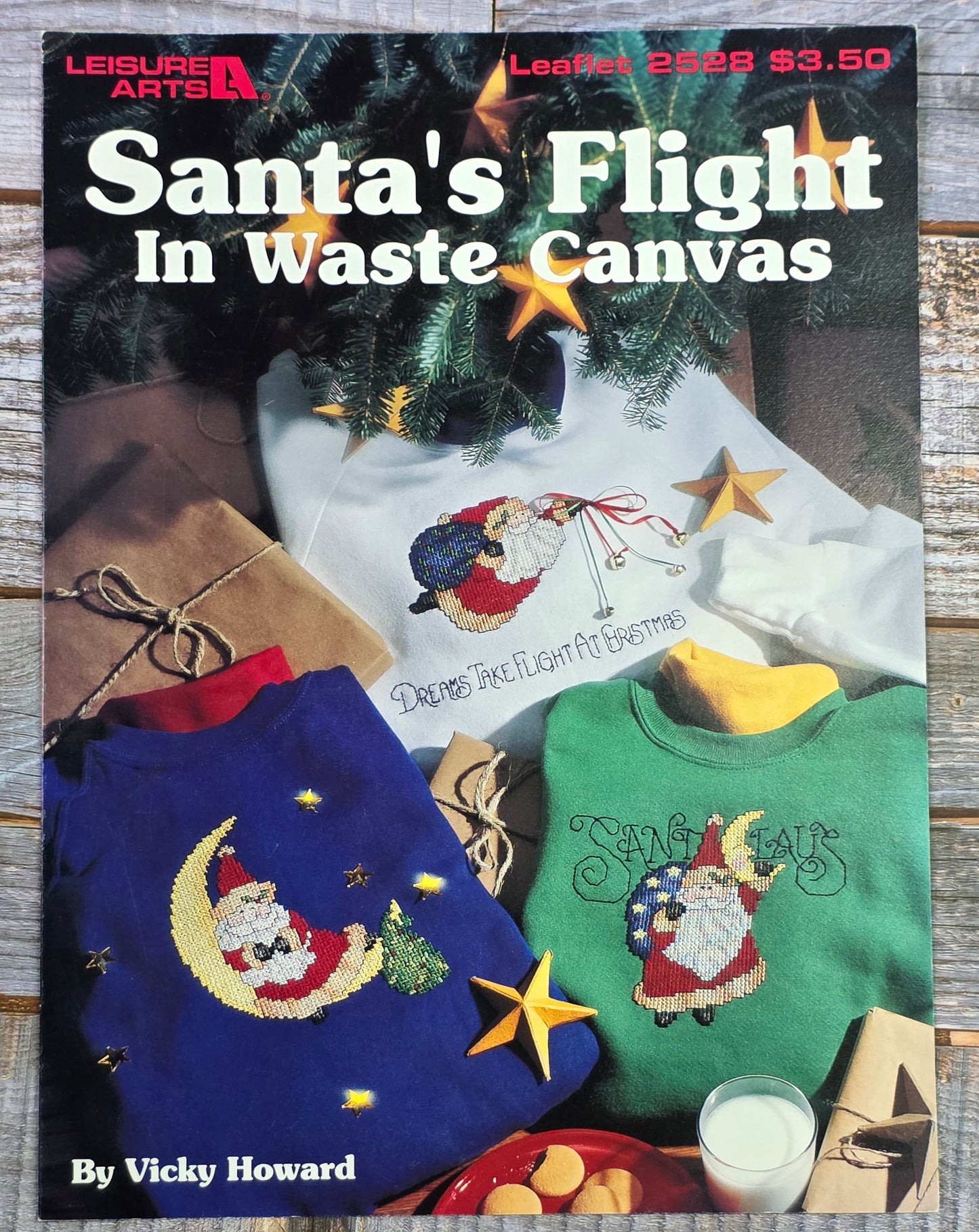 Leisure Arts: Santa's Flight in Waste Canvas Leaflet 2528 Pattern