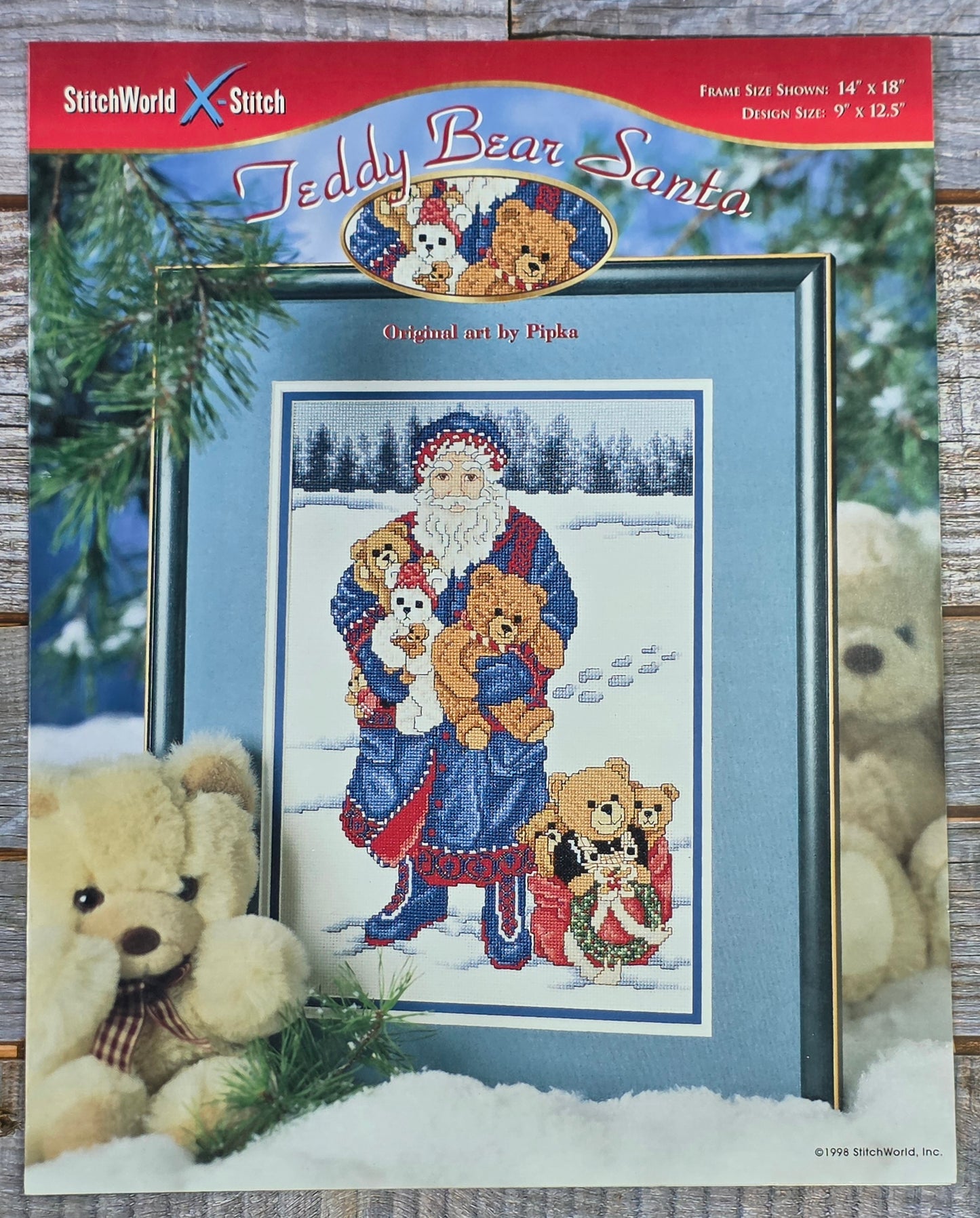 Stitch World Cross Stitch: Teddy Bear Santa PAttern