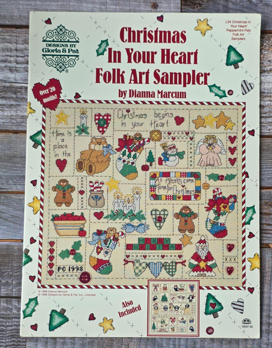 Designs by Gloria & Pat: Christmas In Your Heart Folk Art Sampler Pattern