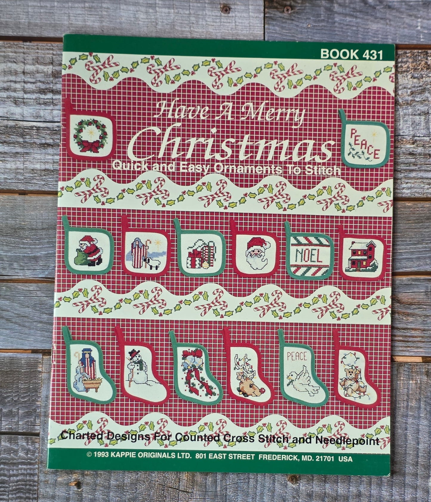 Kappie Originals: Have a Merry Christmas Quick & Easy Ornaments to Stitch Book 431 Pattern