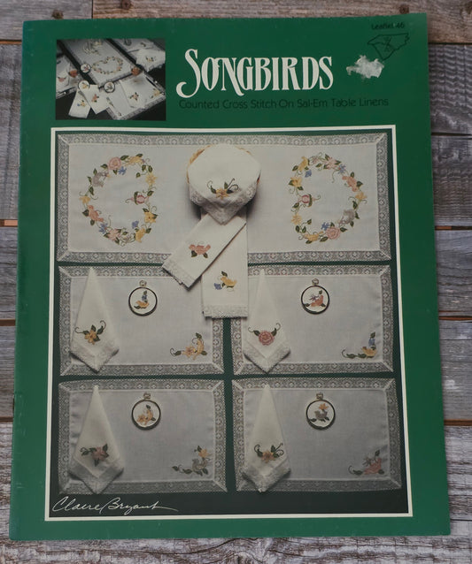 Carolina Cross Stitch: Songbirds, Counted Cross Stitch on Sal-em Table Linens Pattern Leaflet 46