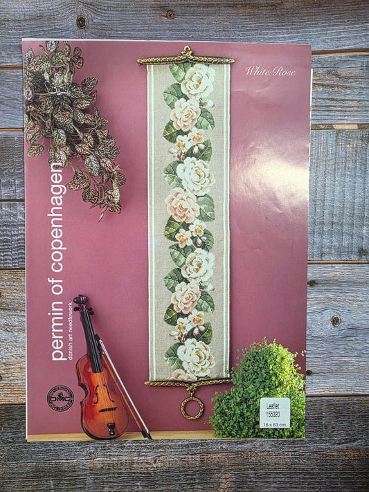 Permin of Copenhagen: White Rose Leaflet 155320 Pattern