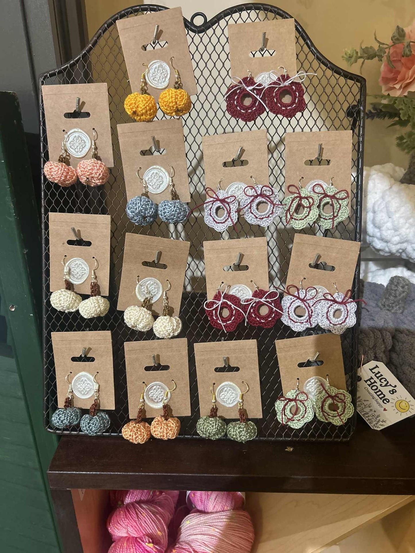 Crocheted wreaths by Jordan