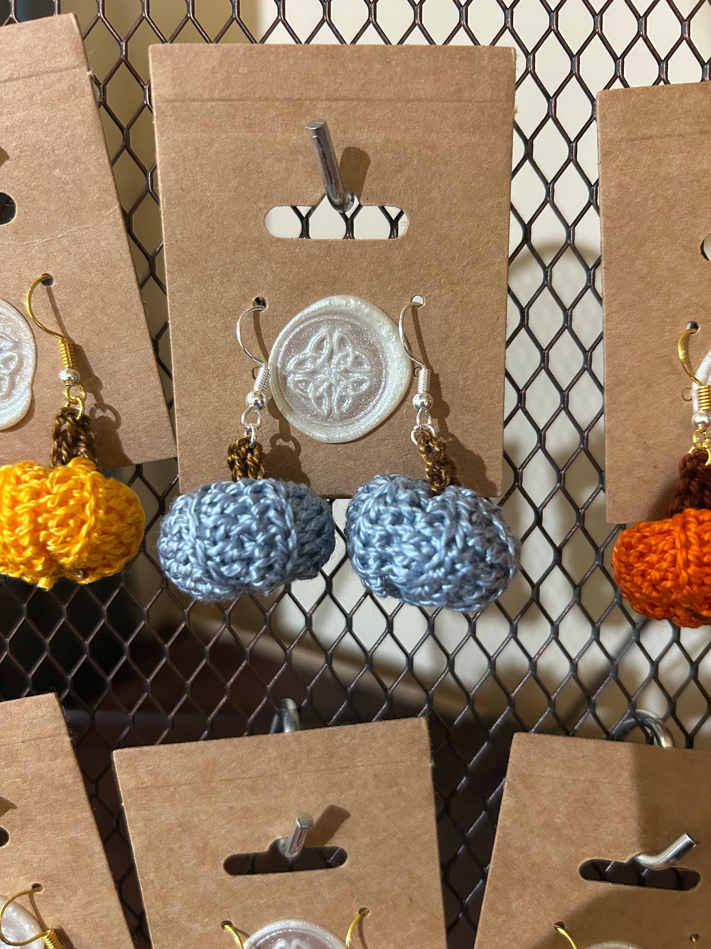 Crocheted Pumpkin Earrings by Jordan