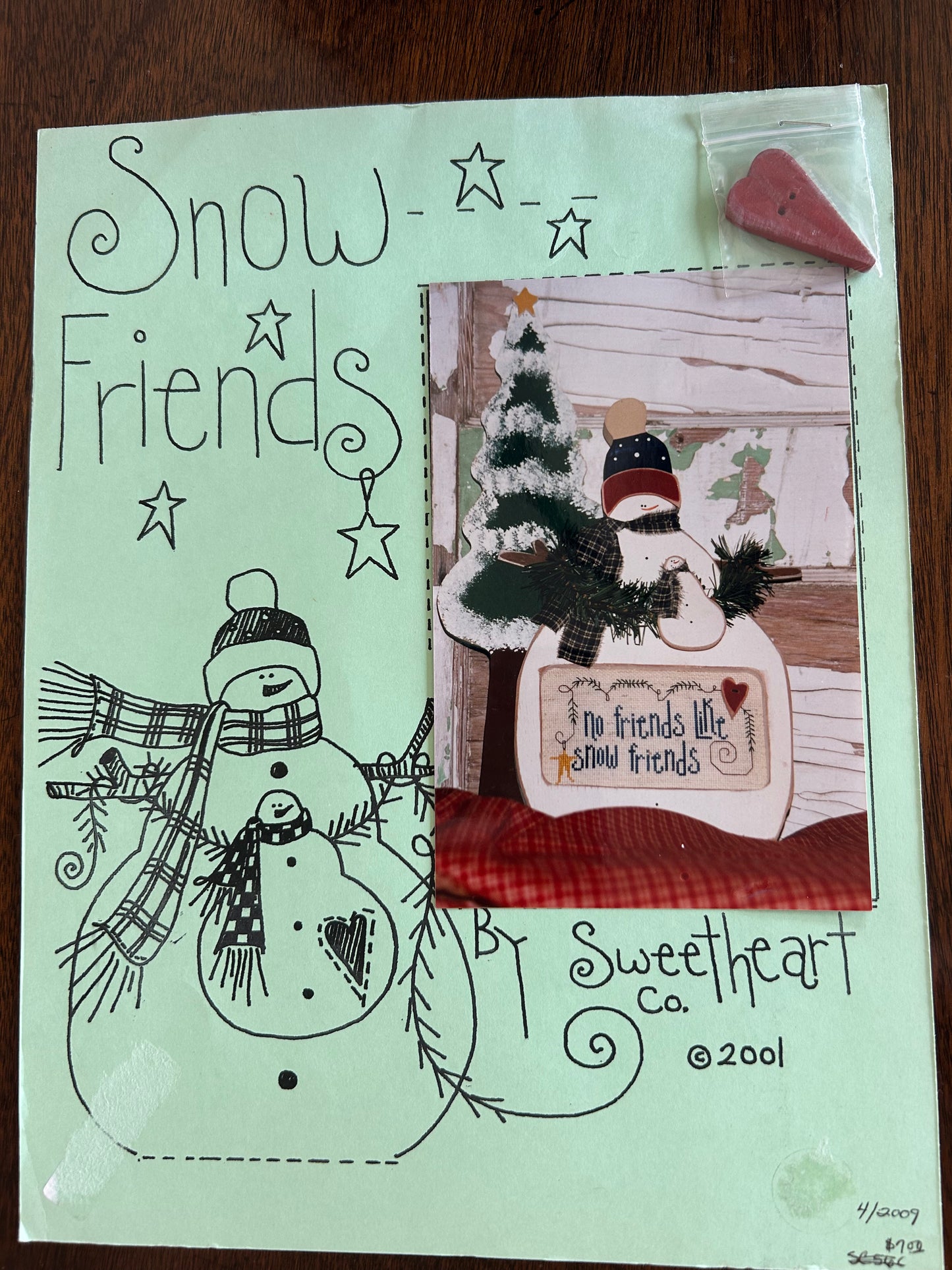 Sweetheart Company: Snow Friends pattern with charm