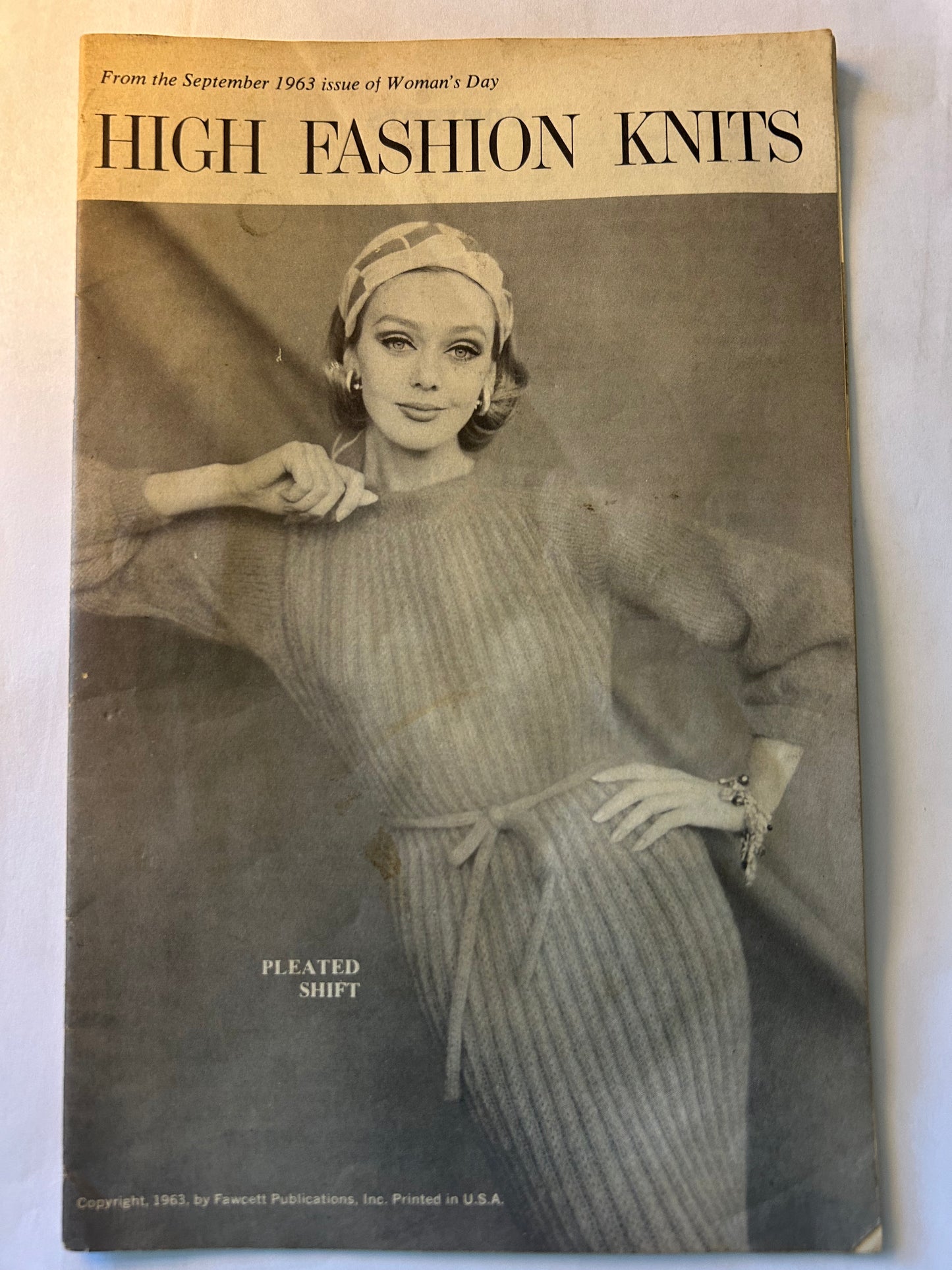 September 1963 Woman's Day Insert: High Fashion Knits (Pleated Shift)