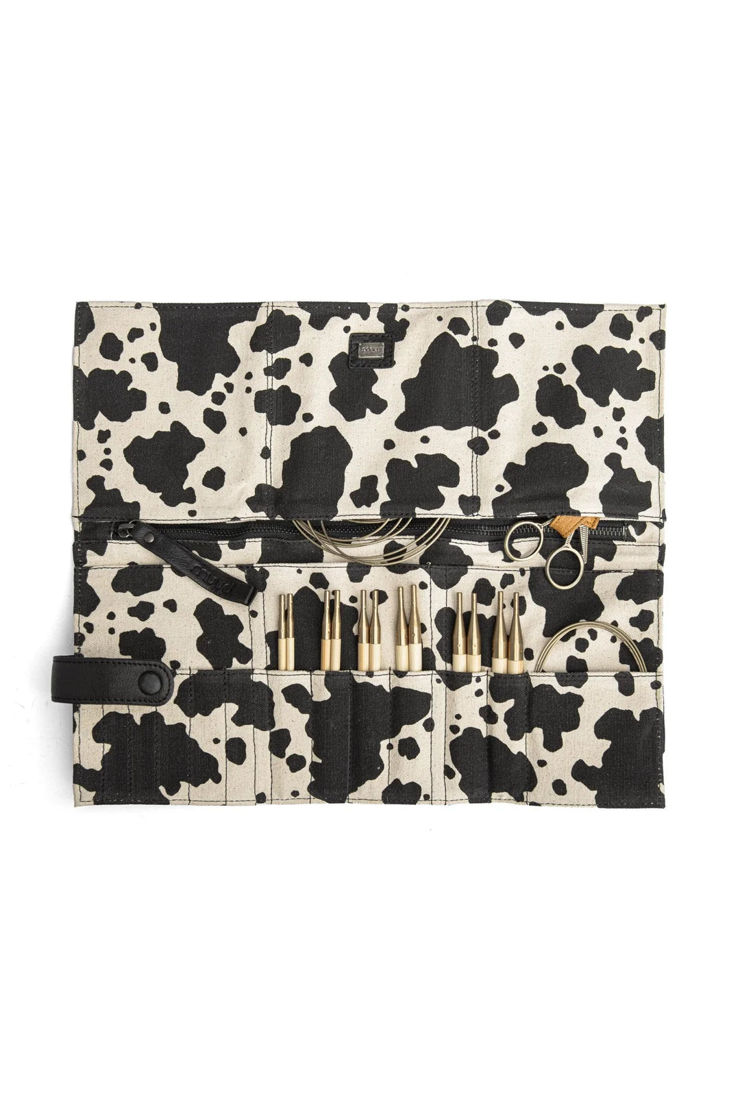 Muud Stockholm Canvas Cow Print Interchangeable Needle Organizer