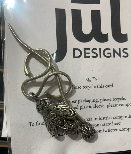 Jul Designs Filigree Honeybee Charm Shawl Pin